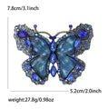 Large Rhinestone Butterfly Brooch Antique Gold Crystal Wings view 7