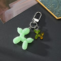 Flocked Balloon Dog Glow Keychains Six Pastel Colors view 6