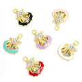 Crystal Seashell Charm Collection in Gold and Silver Tone view 3