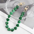 Heart Shaped Bead Bracelet Keychain With Gold Tone Clasp view 10