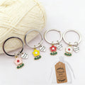 Enamel Flower Thank You Heart Charm Keychain Four Colors view 1