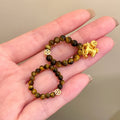 Tiger Eye Bead Ring Gold Coin Charm Horse Pendant 2 Styles view 2