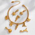 Gold Ocean Charm Bracelet Seahorse Shell Starfish DIY view 2