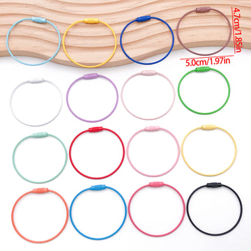 Colorful Wire Key Ring Metal Charms with 17 Listed Options