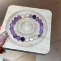Thirteen Mixed Purple Bead Chip Clear Ring And Charm Bracelets view 7