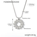Rhinestone Donut Pendant Necklace Earring Chain Jewelry Set view 11