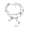 Layered Crystal and Pearl Necklace with Silver Tone Drops view 5