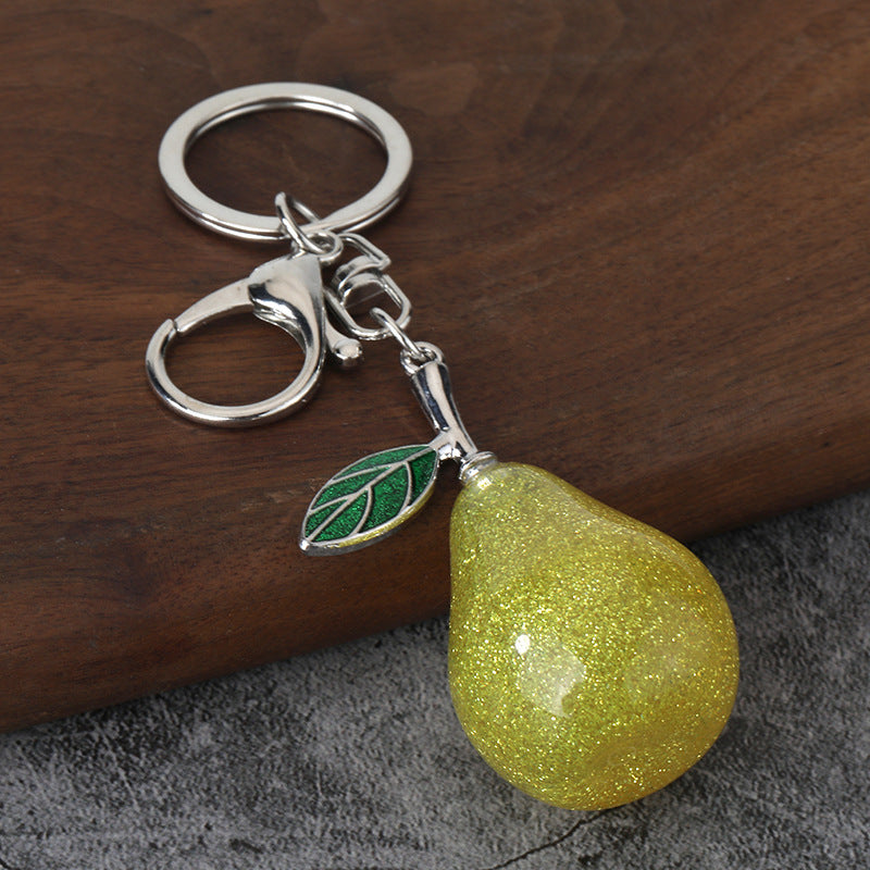 Lucky Pear Resin Alloy Keychain Bag Charm Accessory