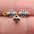7.9x5.9x3.5mm 0.38g Antique Silver Zinc Alloy Flower Spacer Beads for Bracelet Necklace Jewelry Making