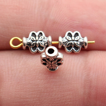 Antique Silver Flower Shaped Small Hole Spacer Bead