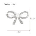 Silver Tone Ribbon Bow Pearl Look Four Designs Metal Brooch Pin view 7