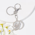 Silver Rhinestone Fairy Initial Letter Keychain A to Z view 8
