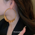 Champagne Crystal Teardrop Large Statement Hoop Earrings view 3