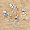 Silver-Tone Light Bulb Outline Charms in Two Sizes view 4