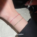 Gold Tone Square Crystal Tennis Bracelets Green Or Magenta view 1