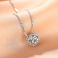 Open Heart Sphere Pendant Necklace in Silver Tone Jewelry view 2