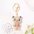 Rhinestone Teddy Bear Keychain Gold Metal Four Vest Styles view 8