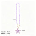 Colorful Round Bead Necklaces With Seven Novelty Gold Tone Pendants view 6