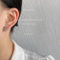 Silver Twisted Rope Knot Geometric Star Stud Earrings Pair view 2
