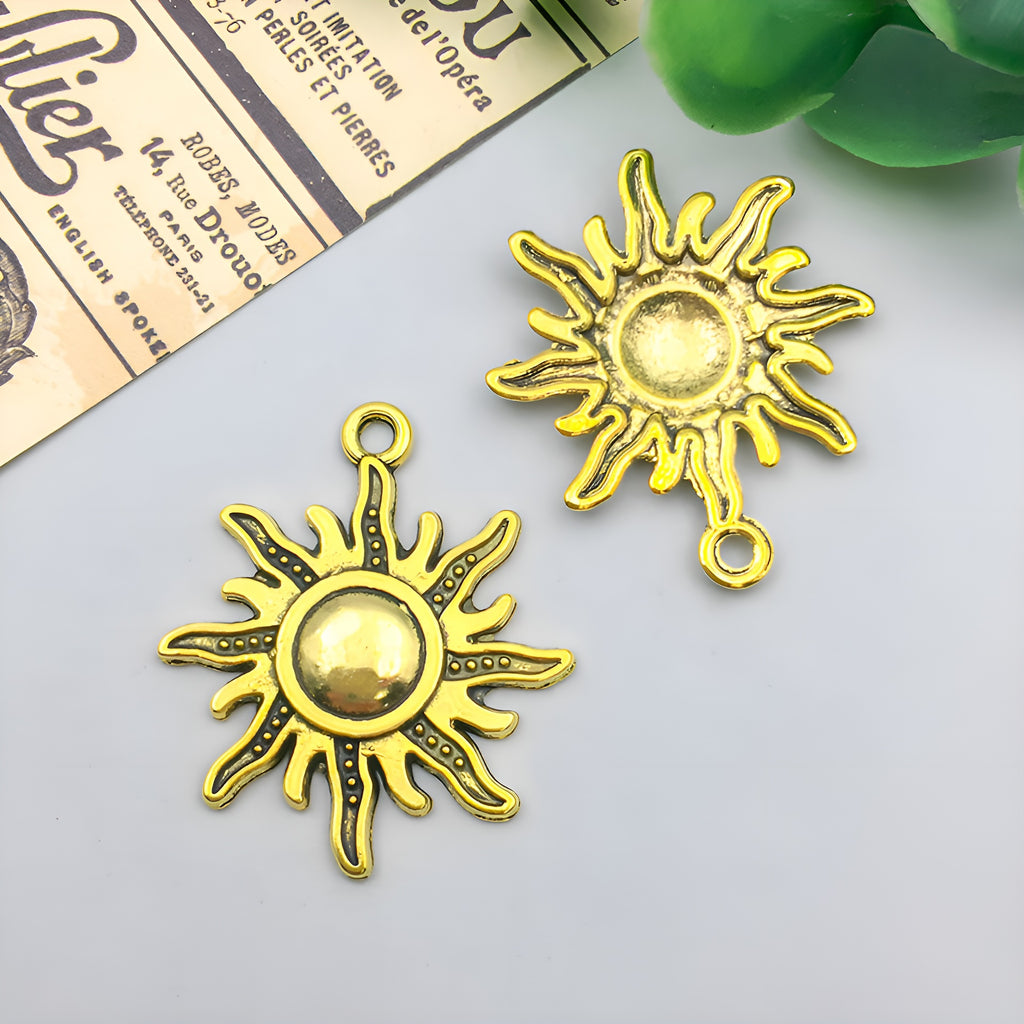 Antique Gold Zinc Alloy Sun Moon Star Charm Pendant for DIY Necklace Earring Jewelry Making