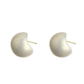 Cream Pearl Resin Crescent Bite Large Stud Earrings view 5