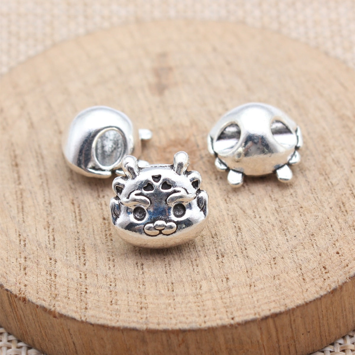 13x12x8.3mm 3g Antique Silver Zinc Alloy Chinese Dragon Large Hole Beads for DIY Bracelet Jewelry Making