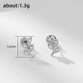 Three-Leaf Clear CZ Stud Earrings Gold Silver Tones view 5