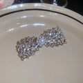 Star Bow Pearl Clip Flocked Crystal Chain Hair Clip view 6