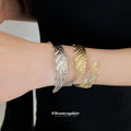 Gold Silver Starfish Wing Spiral Open Cuff Bracelets view 4