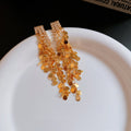 Cascading Sequin Tassel Earrings in Gold and Silver Tone view 6