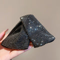Black Rhinestone Fabric Bow Hair Claw Clip for Updos view 6