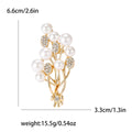 Pearl Berry Branch Brooch With Crystal Leaf Details view 6