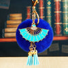 Blue-Fan Royal-Blue-Fur-Pom