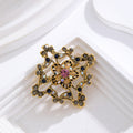 Gold Tone Silver Tone Flower Crystal Metal Brooch Pin view 5