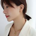 Hammered Texture Round Ball Stud Earrings Gold Or Steel view 4