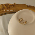 Gold-Tone Open Twist Knot Adjustable Ring Minimal Band view 1