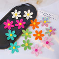 Embroidered Five Petal Flower Stud Earrings in Seven Colors view 1