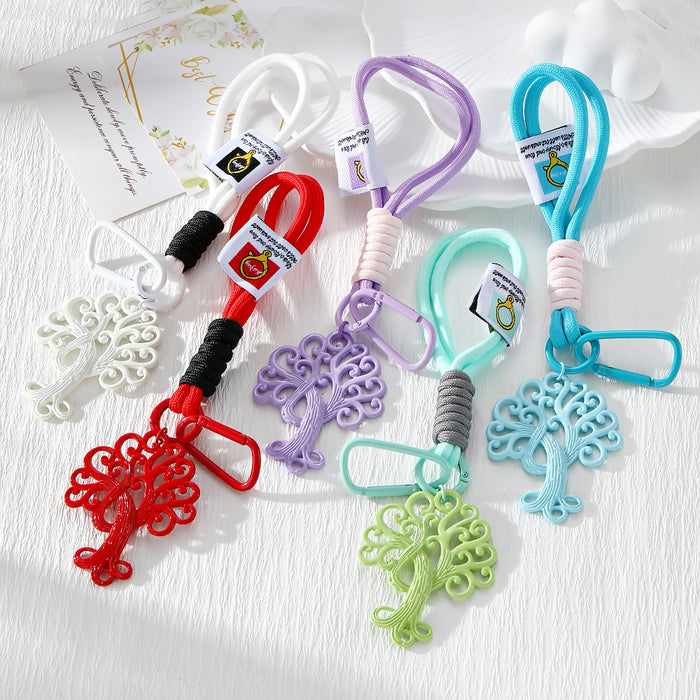 Colorful Tree of Life Rope Wristlet Bag Charms in Five Colors