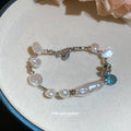 Silver Baroque Pearl Bracelets White and Pink Two Styles view 6