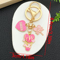 Pink Love Rose and Heart Metal Keychain Collection view 8