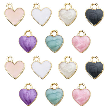 Colorful Heart Metal Beads with 7 Listed Options for DIY Jewelry Making
