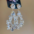 Crystal Teardrop Cluster Chandelier Earrings in Four Colors view 8