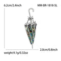 Silver Tone Umbrella Brooch with Abalone Shell Panels view 6