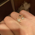 Open Adjustable Multi Star CZ Ring Silver Or Gold Tone view 7