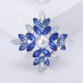 Marquise Crystal Snowflake Brooch With Pearl Center in Four Colors view 8