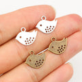 Perforated Bird Silhouette Charms in Two Antique Finishes view 1