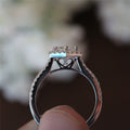 Silver Hexagon Halo Clear CZ Pavé Band Finger Ring view 4