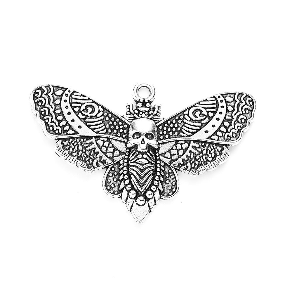 42x27mm Vintage Punk Alloy Moth Charm Pendant