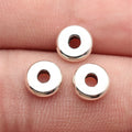 Smooth Round Washer Spacer Beads in Two Sizes and Silver Tone view 4