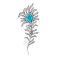 Aqua Leaf Crystal Metal Brooch Pin for Jackets and Lapels view 1